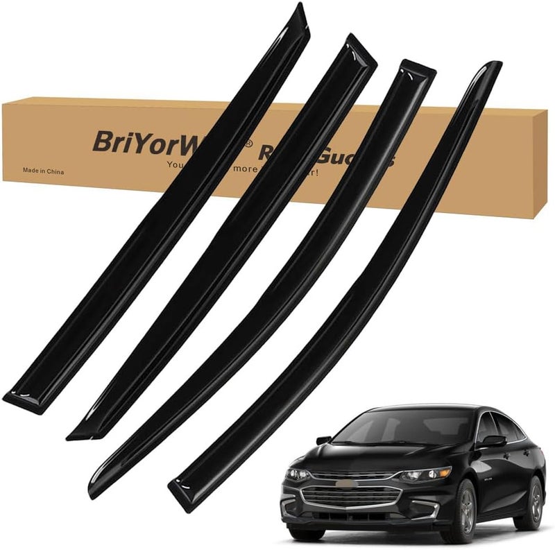 BriYorWay Vent Shades Rain Guards for Chevy Malibu 2016 2017 2018 2019 2020 2021 2022 2023 2024 2025 Accessories, for Chevy Malibu Window Deflectors Window Visors - Image 1